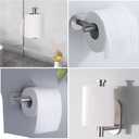 2 x Toilet Paper Holder, Self-Adhesive or Drilling Optional SUS 304 Stainless Steel Wall Mounted Brushed Silver Toilet Tissue Holder for Bathroom, RV