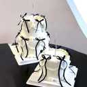 20 Pack Bow Cupcake Toppers Birthday Bowknot Ribbons Coquette Black Bow High Footed Cup Balloon Wall Party Decorations Bridal Cake Dessert Picks Baby Girl Boy Birthday Wedding Party Supplies black