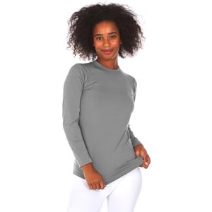 Thermajane Long Sleeve Thermal Shirts for Women Cold Weather, Womens Thermal Underwear Tops, Base Layer Women Thermal (Grey, X-Small)