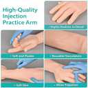 Intravenous Practice Arm Kit with 30 Injection Spots for ID, IV Training, Phlebotomy Practice Kit for Nursing Student with Portable Case Education Use Only