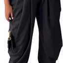 Unybwonn Women's Dress Slacks Pants Casual Pleated Business Work Pants Wide Leg High Waisted Palazzo Pants Trousers (Black, M)