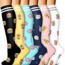 Bluemaple 6 Pack Copper Compression Socks for Women and Men Circulation-Best Support for Medical, Running,Nursing,Athletic, L/XL