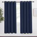 NICETOWN Blackout Navy Blue Curtains & Drapes for Living Room, 1 Panel, W55 x L78, Thermal Insulated Solid Grommet Sound Reducing Energy Saving Window Treatments for Porch/Hall