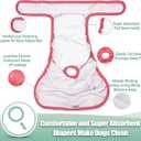 wegreeco Female Dog Diapers, Washable Reusable Pet Puppy Doggie Diapers for Small Medium Large Female Dogs in Heat Period, Doggy Period Panties Large