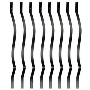 Akenow 61 Pack 32.25 x1 Metal Deck Spindles, Deck Balusters with Screws,Iron Balusters for Deck Railing, Porch Railing, Wave Arc Baluster for Wood Composite Deck