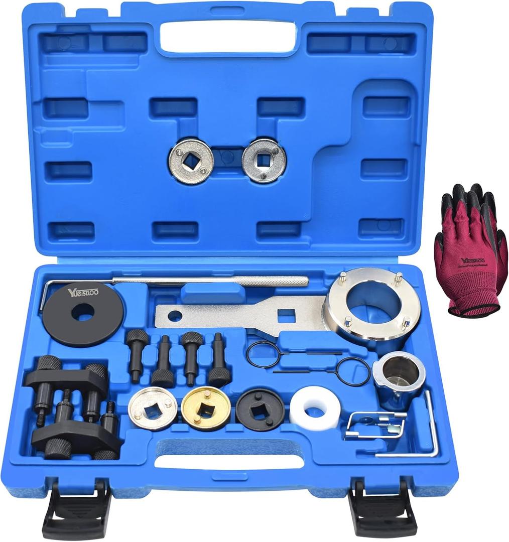 Camshaft Crankshaft Engine Timing Tool Kit Compatible with Audi VW VAG 2006-2018 EA888 1.8 2.0 TSI TFSI T10355 T10060A T10352 T10368 T40011 T40196 T40267, Upgrades Version with Case & Gloves