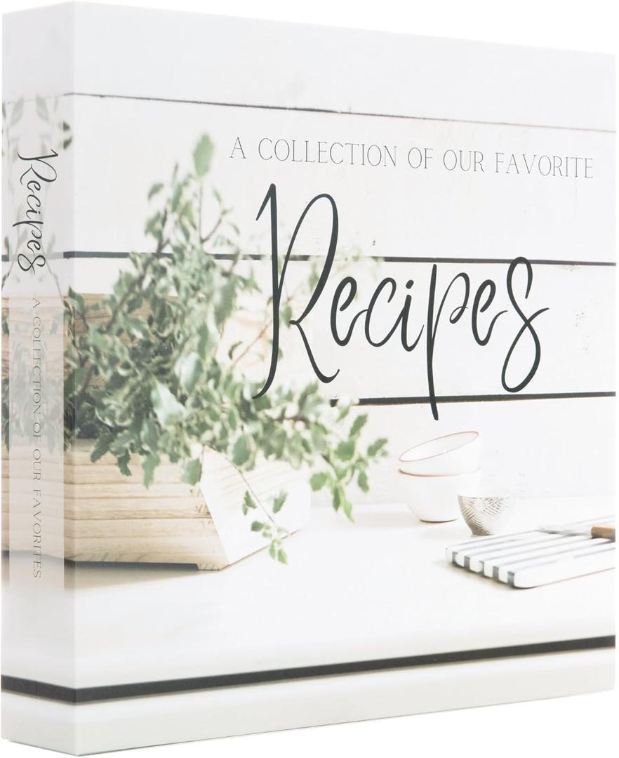 Recipe Binder with Plastic Sleeves | Recipe Book to Write in Your Own 8.5x11 3 Ring Blank Cookbook Binder Organizer | Bridal Shower Gift | Family Heirloom | Family Owned Brand (Tan)