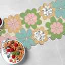 lightnpro Chrtistmas Beaded Table Runner, Christmas Table Runner, Rustic Farmhouse Hand Beaded Runner to Decorate Xmas Wedding Family Party Thanksgiving Dinner Table Décor - 13x36 Inch - Teal Combo