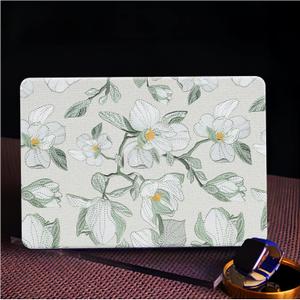 for MacBook Neo 13 Inch Case， Embroidery Floral Leather Textured