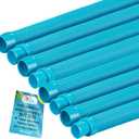 U.S. Pool Supply Pool Vacuum Hose, 8 Piece Pool Hose Set - 40" Teal Flexible Spiral Wound Connector Sections with 1.5" Male & Female Cuff Ends, Replacement Fits Most Inground Automatic Cleaner Brands