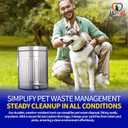 Pet Fit For Life - Steel Trash Can with Lid, Steel Galvanized Trash Can, Step Foot Pedal, Plastic Inner Lining, Custom Liner Bags, Weather-Resistant Outdoor Bin for Yard, 16" Tall, 12L/3.2 Gallons
