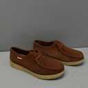 TRULAND Leather Oxford Shoes for Women - Suede Lace Up Moc Toe Low Platform Flat Wallabees Shoes, U.S 7.5