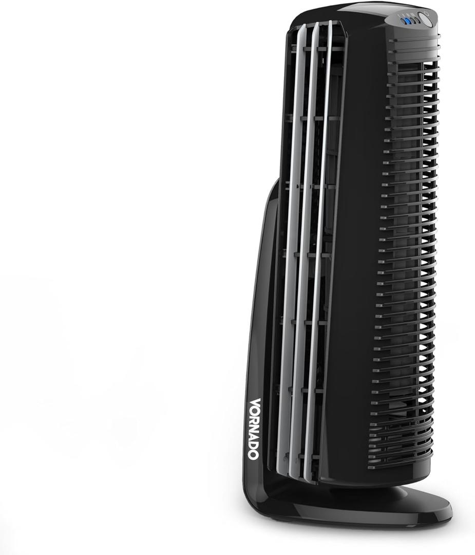Vornado Duo Small Room Tower Air Circulator Fan, Black, 14 In.