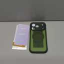 Caseative Contrast Color Camera Lens Protection Ring Bracket Magnetic Case for iPhone, Compatible with MagSafe Wireless Charging (iPhone 15,Green)