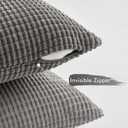 MIULEE Timeless Neutral Pillow Covers 20x20 Inch Set of 4 Mid Century Modern Grey Throw Pillows Rustic Corduroy Couch Pillowcases Nordic Home Decor for Sofa Living Room Bed