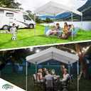 COBIZI 10x10 Pop up Canopy Portable Garage with 1-Button Push Center Lock, Car Port Garage with 1 Sidewalls UV Resistant Waterproof All-Season Tents Shelter for Truck