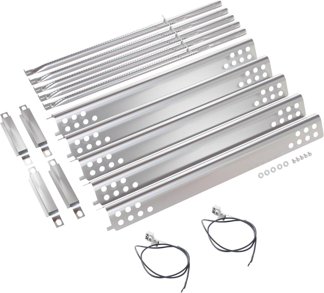Grill Parts Kit for Charbroil Performance 5 Burner 463275717 463347518 463243519 463243518 463347519 G470-5200-W1 Grill Burner, Heat Plate Shield, Carryover Tube, Igniter Kit for Char-Broil Grill Part