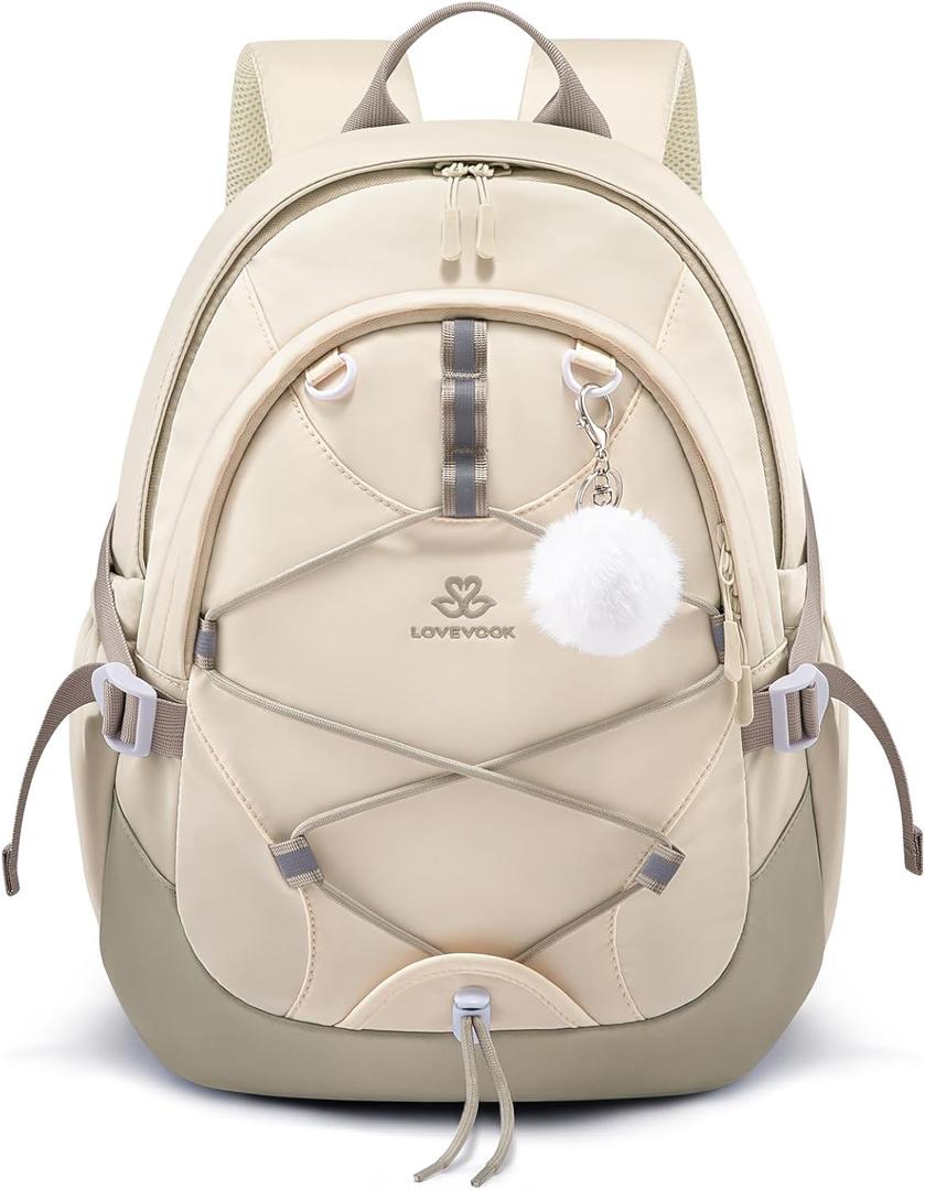 LOVEVOOK School Backpack for Teen Girls, Waterproof Student Backpack Purse, Cute Kid Bookbag with Chest Strap, Back to School Backpacks Fit 15.6 Inch Laptop, College Travel Back Pack Casual Daypack