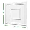 STICKGOO PVC Ceiling Tiles, 2'x2' Glue Up Ceiling Panel White to Prevent Breakage Cover 96 Sq. Ft, Pack of 24 Tiles, 24"x24"