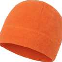 Warm Fleece Beanie Soft Skull Cap Lightweight Watch Caps Winter Hat for Men and Women (Orange)