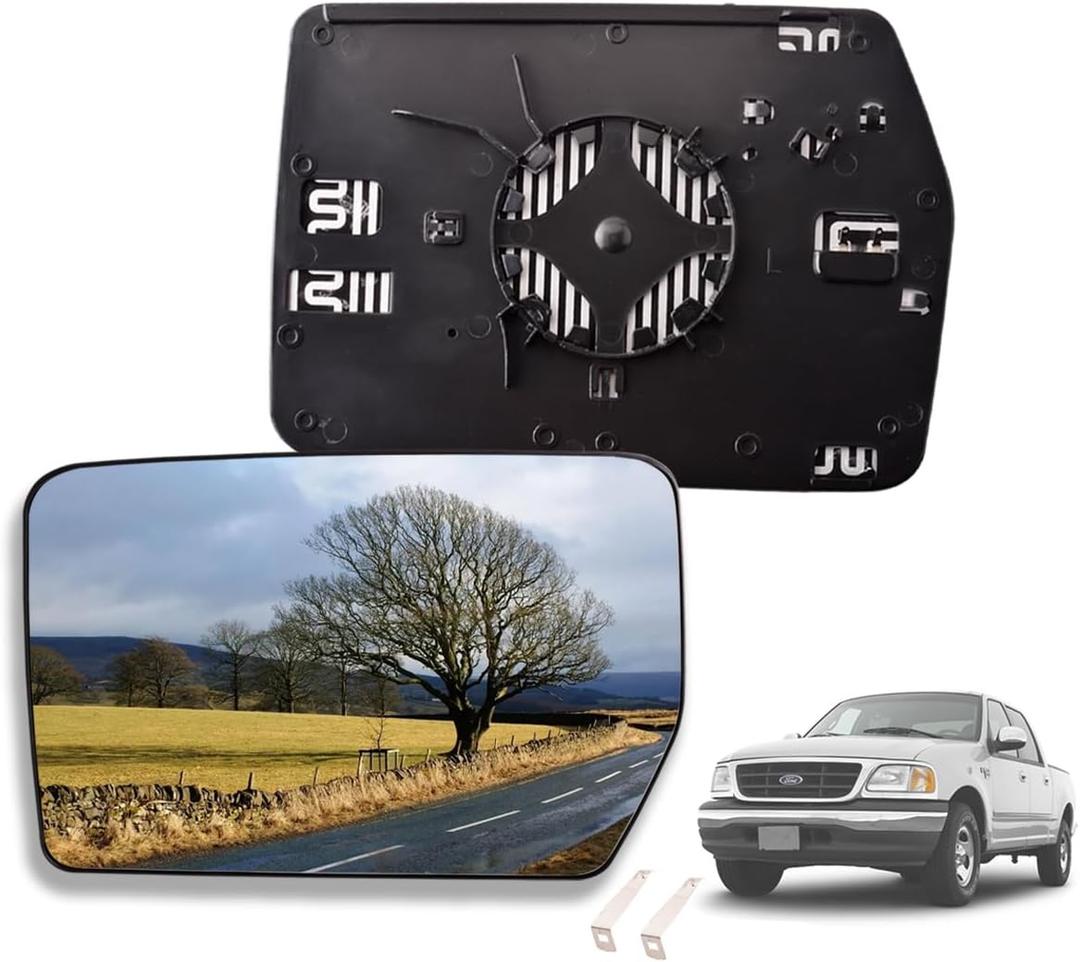 Driver Side Mirror Glass Compatible for Ford F150 2004-2014 Front Left Side Rear View Mirror Glass w/Heated 4L3Z-17K707-DB