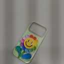 Compatible with iPhone 17 Pro Case,with [Soft Slim][Camera Protection] Cute Rainbow Flower Aesthetic Phone Cover Anti-Yellowing Shockproof Protective Cover for Women Girl-Green