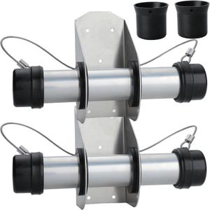 Waterproof Trailer Registration Holder - Aluminum Tube Document Holder for Truck and Utility Trailers with Wires Attached Rubber End Caps, and Spare Caps (2 Pack)