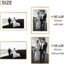 Upsimples 24x36 Poster Frame, Display Pictures 20x30 with Mat or 24x36 Without Mat, Wall Hanging Picture Frame, Gold, 1 Pack