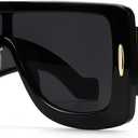GFUIARA Trendy Anagram Mask Sunglasses for Women Men Oversized Flat Top Fashion Shield Sun Glasses UV Protection Sunnies