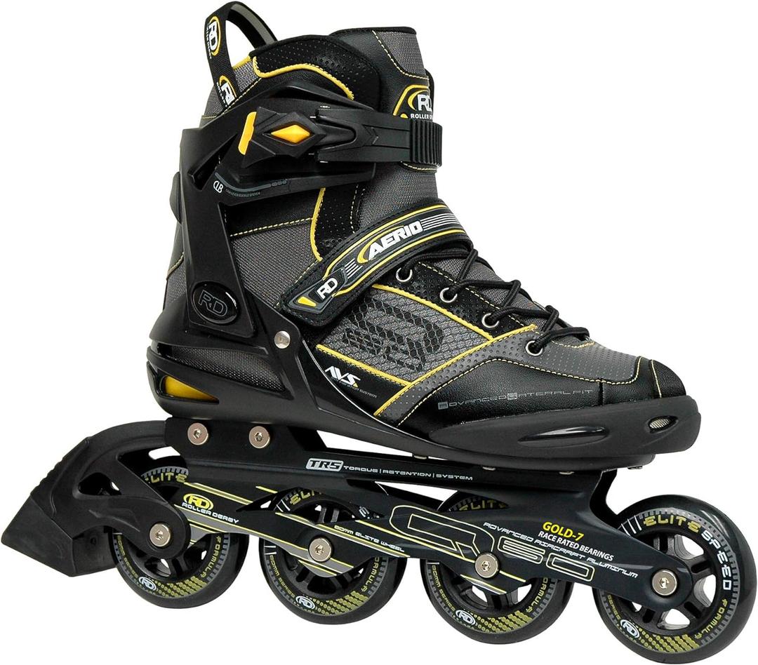 Roller Derby AERIO Q-60 Men's Inline Skates (9, Black/Yellow)