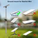 Starlink Mini Ground Pole Mount - Heavy Duty Stainless Steel Ground Stand - Adjustable Height (Up to 4.6ft) - Pipe Adapter Included