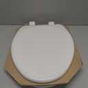 Mayfair Linden Slow Close Toilet Seat, Non Slip Heavy Duty Wood, Easy Install, Elongated, White