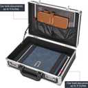 LOCKCURX File Organizer Storage Box - 14.2 x 9.4 x 4.5 Inch Medium, Portable Locking Storage Totes with Dual Combination Locks for Cash, Documents & Valuables - Black