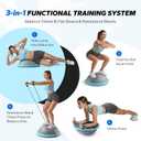 MERACH Balance Ball Trainer, 18 Inch Half Exercise Ball with Resistance Bands and Foot Pump, Half Yoga Ball for Core Strength Training, 450lb Capacity