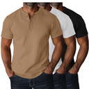 Ficerd 3 Pack Men's Big and Tall Shirts Cotton Short Sleeve Plus Size Tee Loose Fit Casual T Shirts Basic Oversized Tops M Color: Black, White, Khaki