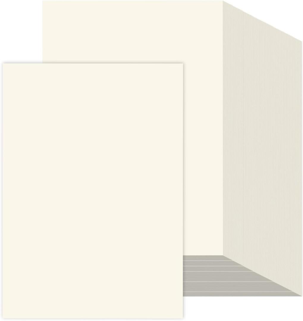 200 Sheets Ivory Printer Paper 8.5x11, 32 lb/120 gsm Stationery Paper, Cream Cardstock Paper Sheets for Printing, Copy, Crafts, Letters, Invitations, Laser & Inkjet Printer Compatible