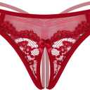 Avidlove Women Lace Panties Floral Lace Briefs Mesh Hollow Out G-String Thongs T-back Underwear 1-4 Pack (Red, M)