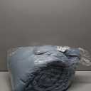 Bedsure Queen Size Comforter Set Mineral Blue, Boho Tufted Bed Set, Checkered Farmhouse Shabby Chic Bedding, 3 Pieces, 1 Plaid Geometric Comforter and 2 Pillow Shams