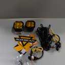 Auxbeam Color Play Series Amber DRL LED Pod Lights 3" 100W Spot Flood Combo Dual Color Turn Signal Driving Fog Lamp Cube Ditch Lights Offroad Lighting with Covers