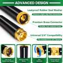 Garden Hose 100 ft Flexible Non-Expandable Water Hose Kink-Free Ultra Lightweight Leak-Proof Durable Portable Wear-Resistant Hoses Pipe with 3/4" Brass Fittings for Outdoor Yard Lawn Car Wash