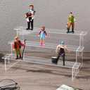 UKCOCO Acrylic Display Risers 2-Pack 11.415.905.51In Clear 3-Tier Stand Space-Saving for Desktop Organization for Action Figures, Figurines, Collectibles Display