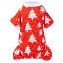 Pistha Dog Christmas Pajamas Cute Pet Jumpsuit Doggy Clothes Puppy Holiday Outfit for Small Dogs Cats, Small