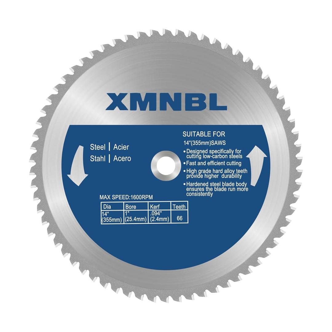 14 Inch Metal Steel Cutting Saw Blade,Replacement for Evolution 14 Inch Chop Saw Blade for Evolution S14CPS,S15CPS,S355MCS,S355CPS,S380CPS|Metal Cutting Saw,66Teeth Mild Steel Cermet Blade