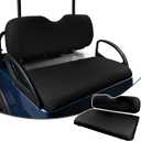 Golf Cart Seat for Club Car Precedent/DS/EZGO-TXT OEM Standard Front Seat Cushion, Waterproof Leather Fabric Replacement Accessories Stapler Required Install(Black)