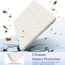CISSOOK Case for iPad 11 inch (A16 Chip) 2025 Gen 11th / iPad 10.9 inch 2022 10th Gen, Buit in Pencil Holder with Shockproof Cover Clear Transparent Back Shell Auto Wake/Sleep, Cream Polka Dot