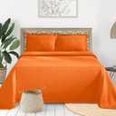 Superior Cotton Fleur De Lis Bedspread Set, Warm Blankets, All-Season Bedding, Bedroom Decor, Decorative Boho Medallion Coverlet, Includes 1 Bedspread, 2 Pillow Shams, Queen, Mandarin