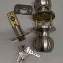 BESTTEN Keyed Entry Door Knob with Lock, Interior and Exterior Door Lock, Standard Ball, Satin Nickel