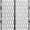 VEVOR Double Folding Security Gate, 87" H x 150" W Folding Door Gate, Steel Accordion Security Gate, Flexible Expanding Security Gate, 360 Rolling Barricade Gate, Scissor Gate or Door with Keys