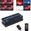 Explosive HDMI 2.0 4k Matrix switcher 4X4 Switching Distribution 4 into 4 Out HDMI Matrix Video Switch Splitter HD 4K@60Hz Support IR Control 3D, EDID, Blu-Ray DVD with LED Lights for LCD TV Walls et