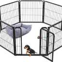 FXW Homeplus Dog Playpen for Indoor Use - Stress-Free and Safe Play, Heavy Duty 24 Inch 8 Panels Dog Pen for Puppies and Small Dogs, Black Patented